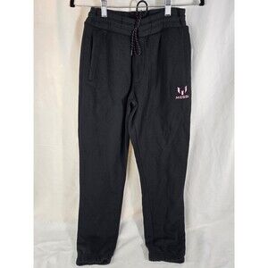 Messi Core Fleece Boys Stretch Limo Black Drawstring Jogger Pants NWT